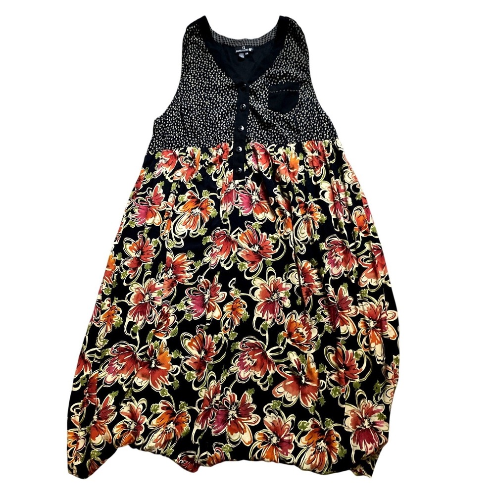Vintage 90s Whimsigoth Floral‎ Maxi Dress 20 Grunge Dark Romantic Ethereal Boho